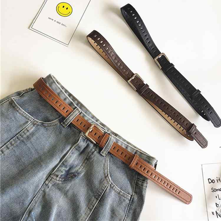 シンプル 無地 おしゃれ カジュアル レディース　ベルト　カジュアル 韓国 レディース ワイド ベルト レトロ ラウンド バックル 個性的な フル ホール 学生 ジーンズ カジュアル