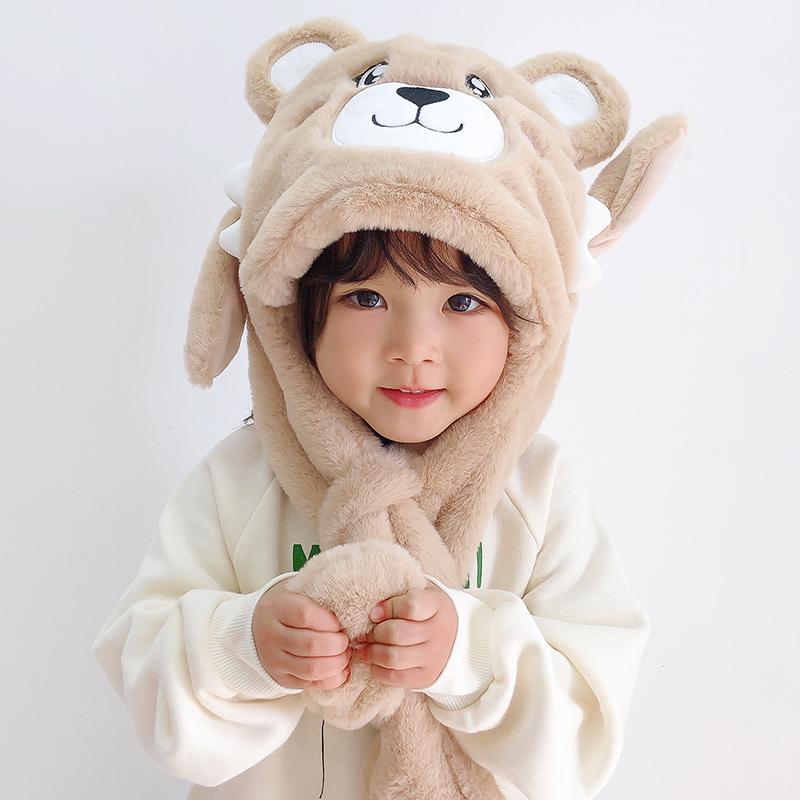 うさぎ耳　帽子　かわいい ベビー 帽子 冬 子供用 マフラー ぬいぐるみ 耳 付き 男の子 女の子 厚手 暖かい かわいい 防風