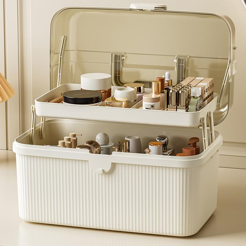 化粧筆 化粧ブラシ メイクブラシセット メイク　道具　セット　 多層 化粧 品 収納 ボックス 大型 スキ..