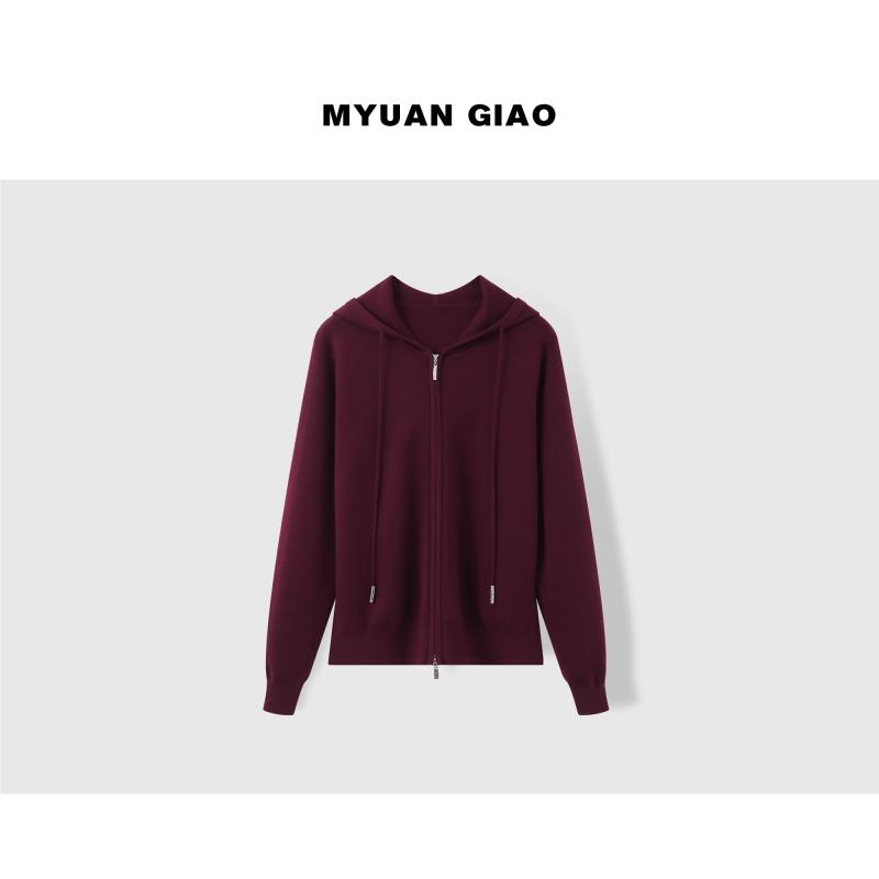 カジュアル オーバーサイズ シンプル 長袖 パーカー　フード付き　ニット 【 MYUAN GIAO】【 ユニ ウェ..