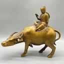 オブジェ 和風 雑貨 小物 ホビー 雑貨 装飾品 銅製の 牛に 乗る 少年 羊飼いの 少年の 飾り ルジ 干支の 牛 家庭用 銅製 装飾 研究用 ギフト