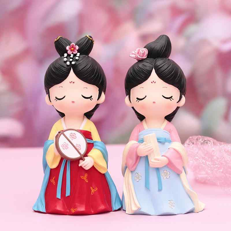 オブジェ 和風 雑貨 小物 ホビー 雑貨 装飾品 レトロ 人形 漢服の 小さい 装飾品 西安 文化 創造 土産 樹脂 唐装 レディース 女の子