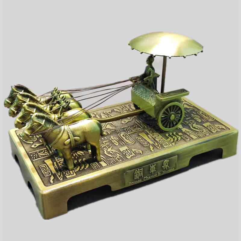 オブジェ 和風 雑貨 小物 ホビー 雑貨 装飾品 兵 馬 俑 青銅の 戦車と 馬の 装飾品 西安の 名物 観光 土産 チャイナ風 金属 馬車 ギフト