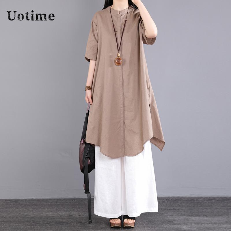 コットンリネン 着心地 柔らかい 無地 大人 レディース　　シャツ　トップス 綿 リネンの シャツ レデ..