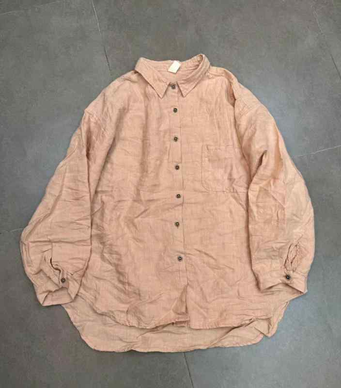 コットンリネン 着心地 柔らかい 無地 大人 レディース　　シャツ　トップス Fanmiao 8003 ゆったり 大..