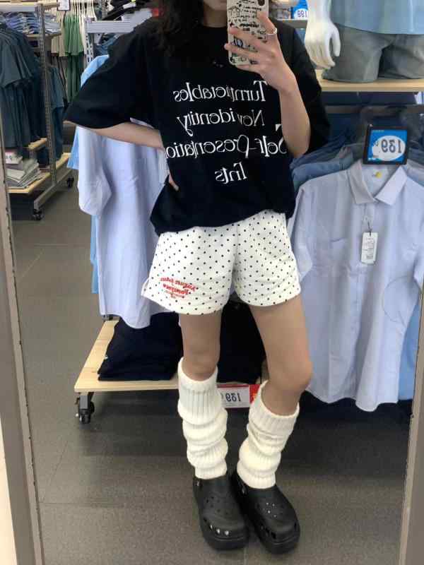 美脚 美尻 おしゃれ 　ショート　ハーフ　パンツ　 アメリカン 綿 ドットの スポーツ ショーツ 女性用 ..