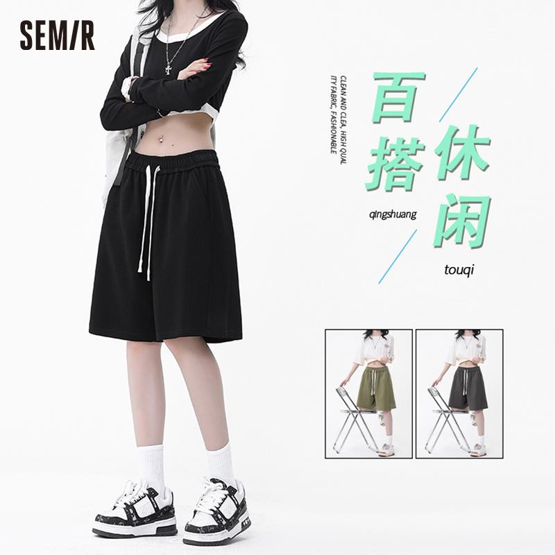 短パン 無地 おしゃれ ハイウエスト 　ショートパンツ　ハーフパンツ セミール スポーツ ショーツ レディース 2025 夏 綿 ドローストリング ゆったり スリム 薄手 ワイド 学生 カジュアル