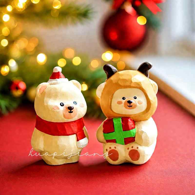 木製玩具 北欧雑貨 インテリア 置物 雑貨 ホビー 小物 ホーム グッズ 誕生日 シーン アレンジメント 木彫り クマ デスク トップ デコレーション オーナ...