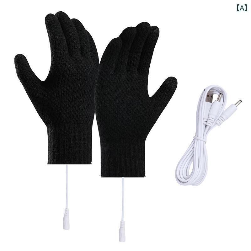 起爆 クロスボーダー USB 暖 手袋 パイナップル ポイント全 指 ニット 発熱 手袋 加熱 プラグ イン 手..