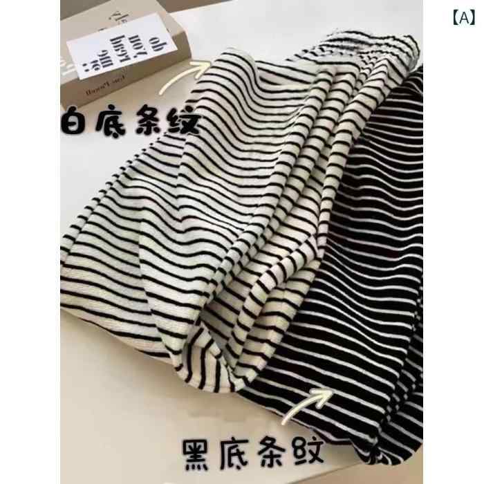 レディース ガウチョパンツ ふんわり 秋冬 暖かい 体型カバー デコルテの 新は ストライプの ワイド 脚..