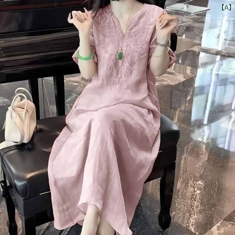 レディースシアーフラワープリーツワンピース 長袖 ガーリー きれいめ ソース ファクトリー チャイナ風..