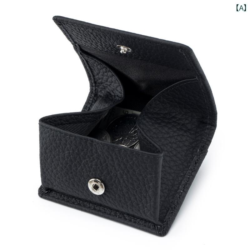 使いやすい かわいい おしゃれ ベルト コインケース ミニ財布 ショルダー コイン バッグ 革小銭入れ 男女兼用 和風第一層 牛革小銭入れ シンプル ミニ スナップ ボタン 収納