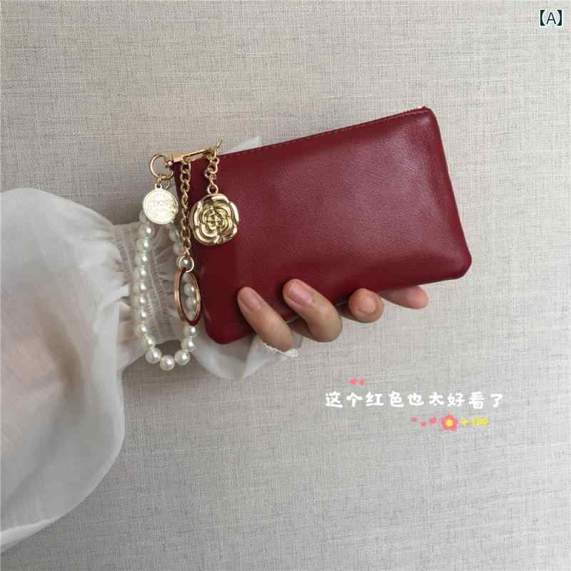 使いやすい かわいい おしゃれ ベルト コインケース ミニ財布 ショルダー レトロ 赤い ワックス レザーの 小さい 財布 女性用 ショート ジッパー コイン バッグ カードホルダー シンプル 運転 免許証 キー ハンドバッグ