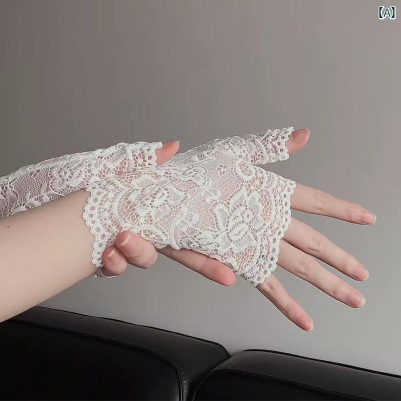 滑り止め 耐摩耗 暖かい 手袋 オシャレ ハーフ フィンガー レトロ 指なし ハーフ 手袋 レディース 薄手..