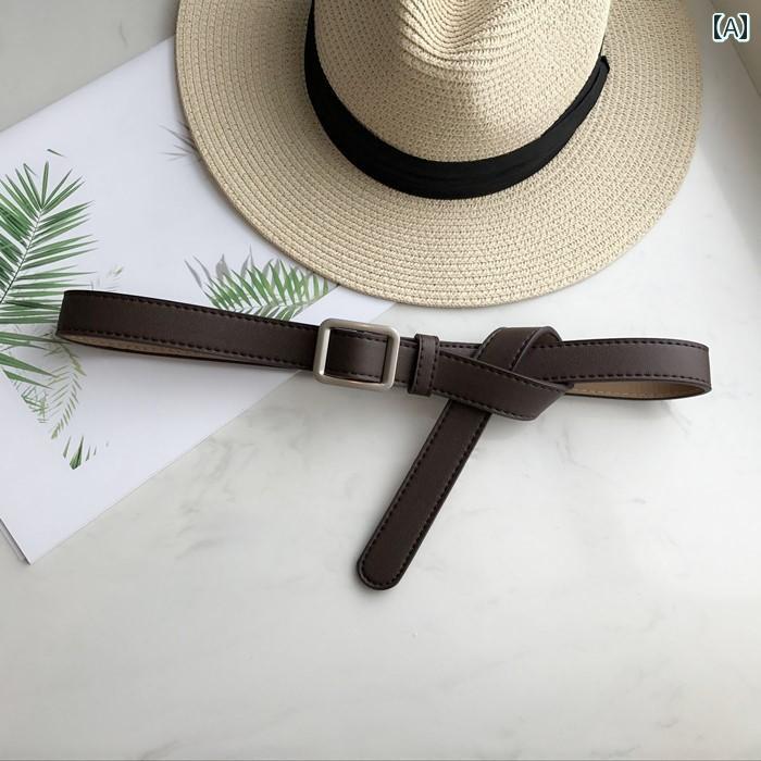 定番 おしゃれ シンプル お出かけ レザーベルト レザー オシャレ 韓国 黒の ジーンズの フリー パンチ ベルト レディース センス イン スタイル 高級 革 装飾