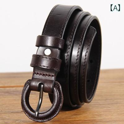 定番 おしゃれ シンプル お出かけ レザーベルト レザー オシャレ 金属 アレルギー 防止 ベルト レディース 革 ピン バックル トップレイヤー 牛革 レトロ ジーンズ