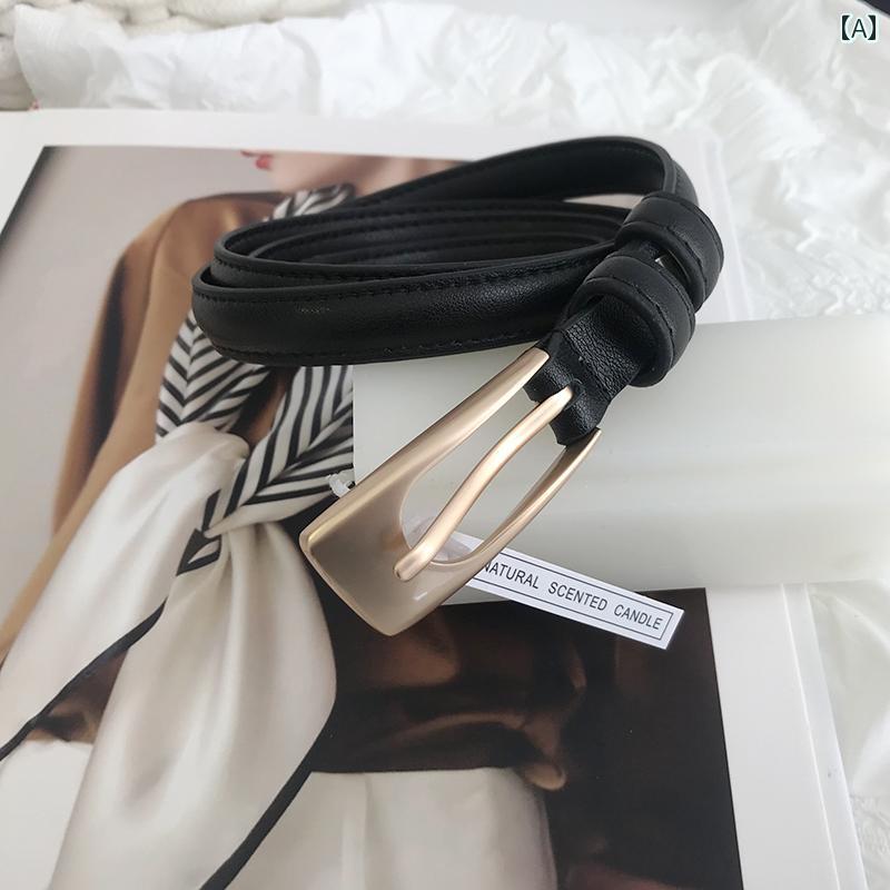 定番 おしゃれ シンプル お出かけ レザーベルト レザー オシャレ ヴィンテージ 革 ベルト 牛革 学生用 シンプルで な 装飾 細 スーツ スカート ジーンズ レディースに マッチ