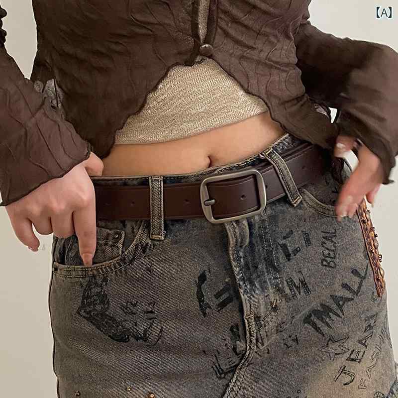 定番 おしゃれ シンプル お出かけ レザーベルト レザー オシャレ アメリカン レトロ ベルト アクセサリー 女性 2025 スタイル ジーンズ ファッション マイ ラード