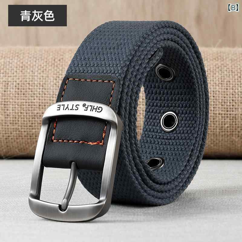 定番 おしゃれ シンプル お出かけ レザーベルト レザー オシャレ マルチ ホール ピン バックル キャンバス ベルト メンズ ロング 太 レディースベルト 140 cm 太め 学生 軍事 訓練 2