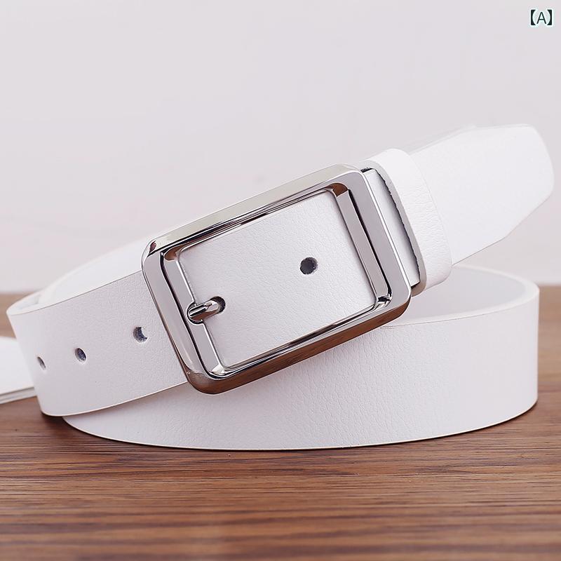 定番 おしゃれ シンプル お出かけ レザーベルト レザー オシャレ ホワイト ベルト メンズと レディースベルト 革 カジュアル パンツ ピン バックル 付き ビジネス パンチ ジーンズ向け