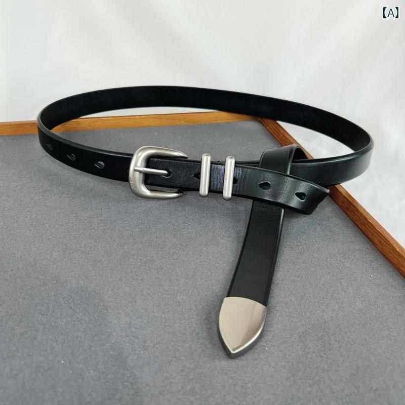 定番 おしゃれ シンプル お出かけ レザーベルト レザー オシャレ な レトロ シルバーバックル 革 ベルト ユニセックス ハイエンド第一層 牛革 イン スタイル アクセサリー