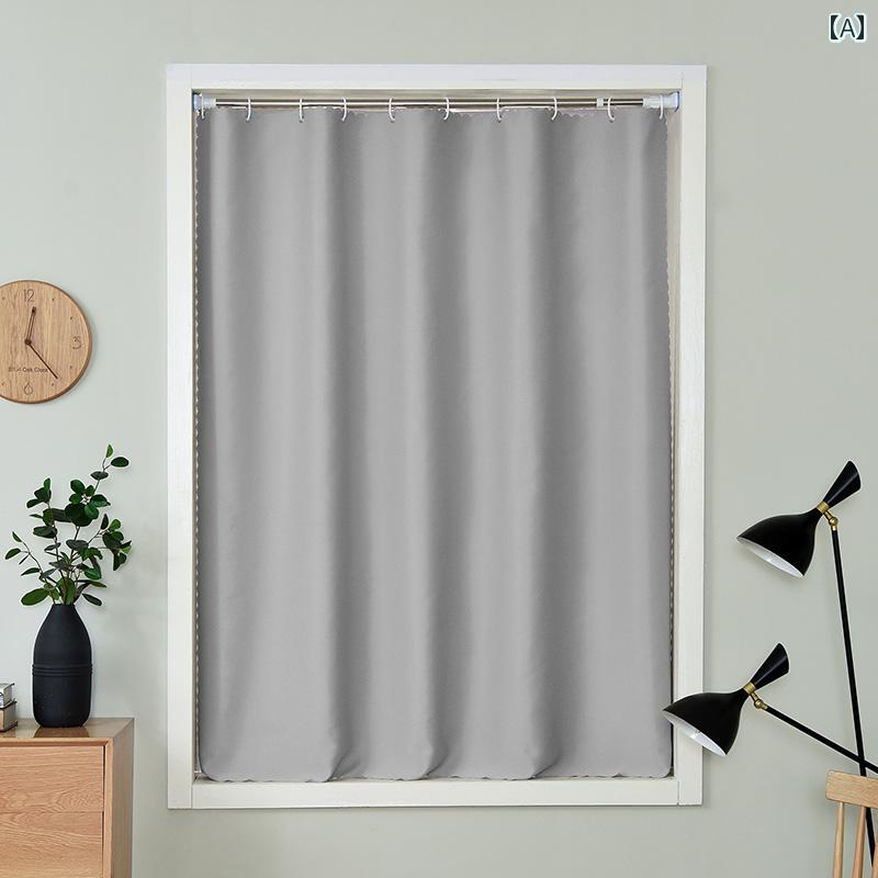 高級 おしゃれ かわいい オシャレ インテリア パンチングなしの シンプル 小さい カーテン 出窓の 短い シェーディング 2025 寮の 日よけ 布 伸縮 ロッド コンプリートセット