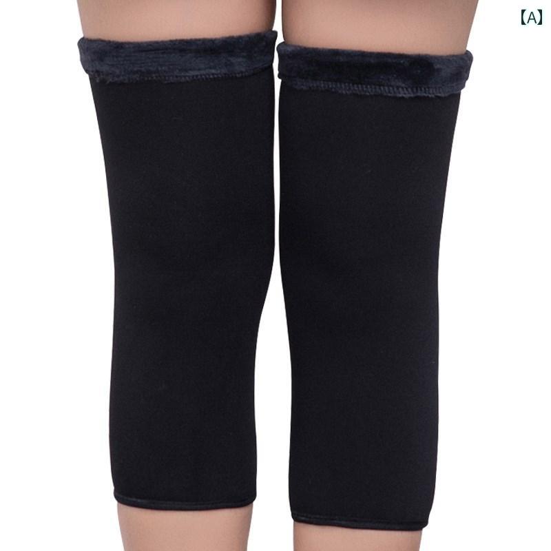 温活 冷えとり 暖かい 靴下 レディース 春秋 膝 パッドと ベルベットの レディース 暖かい 弾性 ソックス エアコン 付きの 部屋 防寒 ペイント 厚手 関節 脚 スリーブ 男性