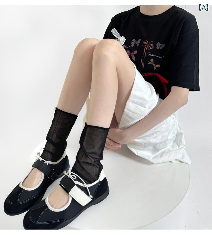 温かい 暖かい 着る岩盤浴 ソックス ワイドレッグウォーマー 靴下 韓国 薄手 カール 裾 ミドル レディース 無地 イン スタイル ステップ ソックス ホワイト 薄 透明 レッグ グレー