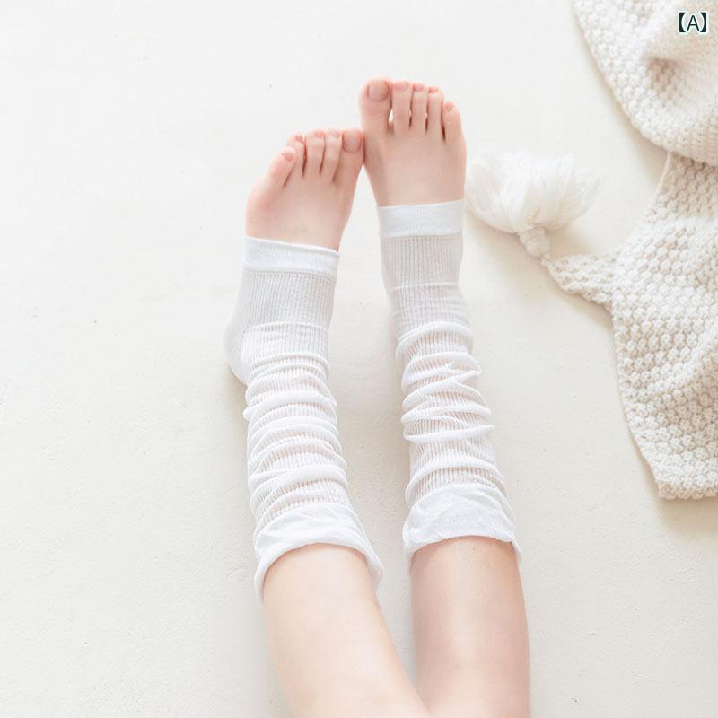 履く毛布 防寒対策 冷え取り 冷房対策 ソックス ギャル 靴下 夏用 薄手 パイルソックス バレエ 風 ふくらはぎ ソックス レディース ストライプ 膝丈 レッグカバー 膝上 丈 蚊 よけ ロング