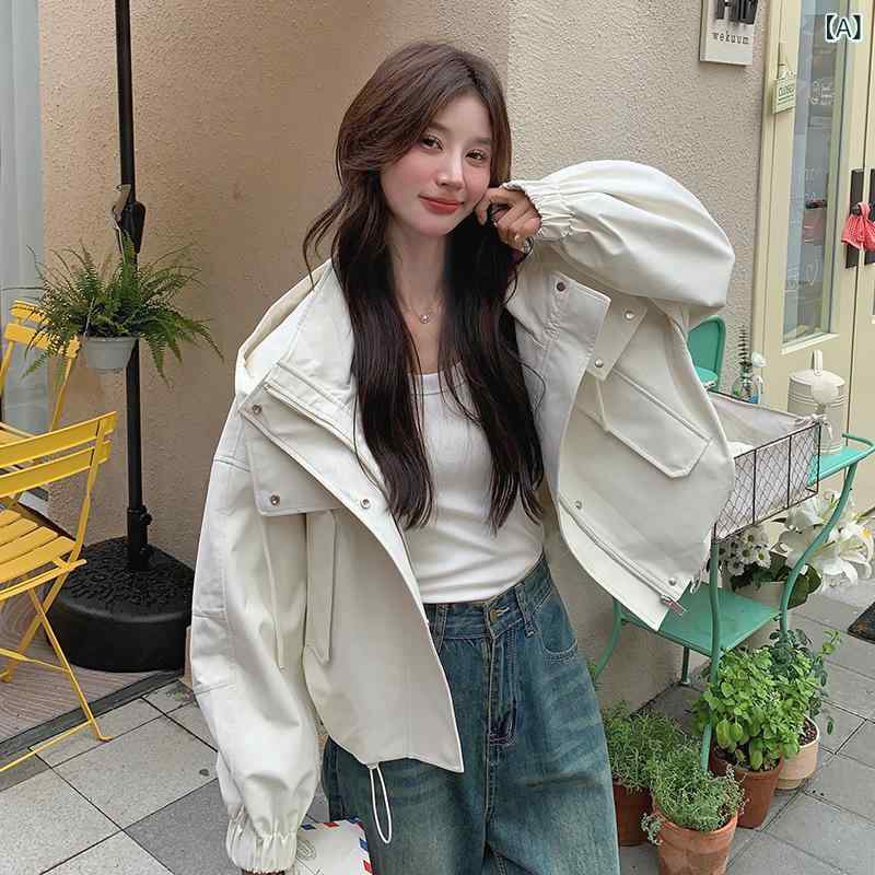 レディース ジャケット きれいめ カジュア 工 装 突撃 服 女性用 ショート コート 秋 2025 新型 小柄 ..