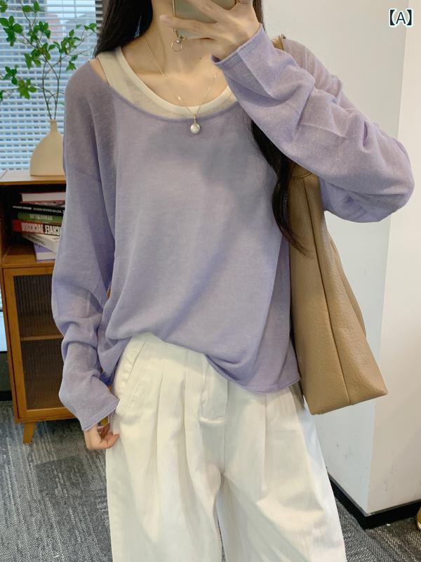 レディース アンサンブルニットトップス きれいめ 長袖 韓 系の 早春の 2つの ニットの 服の レディー..