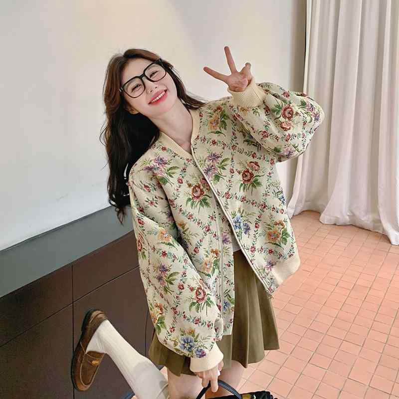 レディース アンサンブルニットトップス きれいめ 長袖 爆 版 陳列 即売】 1269009 K 218 油絵 野球 服..