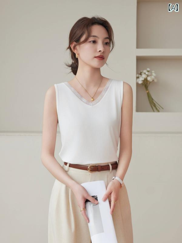 レディース ベスト ジレ 重ね着風 ドッキング 襟付き トップス ロングシャツ 細い サザエの ベストの ..