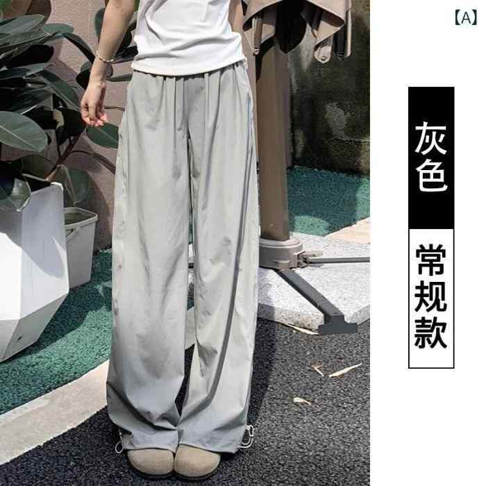 レディース ワイドパンツ スウェットパンツ ゆったり 無地 2025 ネイビーブルー チョーカー カーブ ソ..