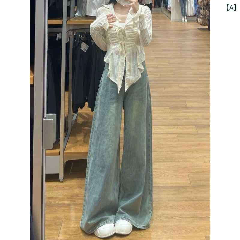 ハイウエスト美脚脚長 ブーツカットパンツ レディース レトロ スタイル ジーンズ レディース 2025 春秋..