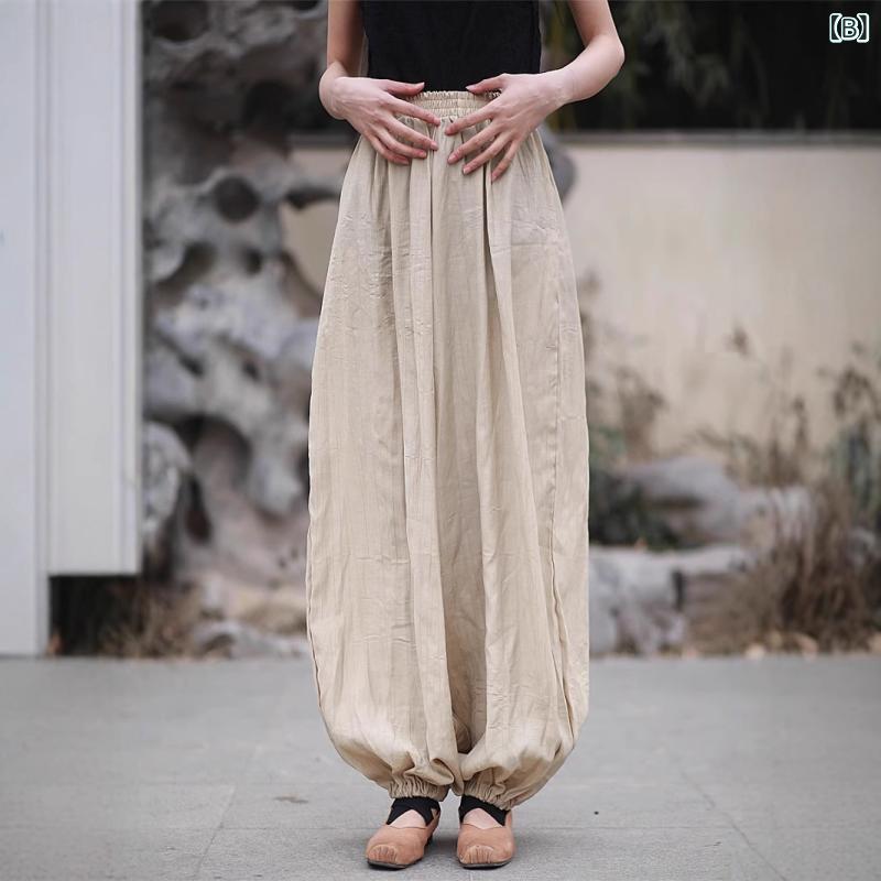 バランスケア　楽天市場店のプリーツ ワイドパンツ ニット リラックス ロングパンツ レディース 25 春夏 プリーツ ゆったり 細見 え ロング 丈 ゆったり カジュアル パンツ レディース 万能 ランタン パンツ ロング パンツ｜アングル2