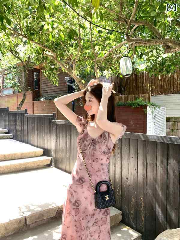 レディース レーススカート きれいめ ロング丈 シンプル レディース レーススカート きれいめ ロング丈 シンプル 長い 蝶の プリントの ハスの 葉の 辺の お茶の 休みの ワンピースの レディース 2025 夏は 腰のの 精巧 リゾートの スカート