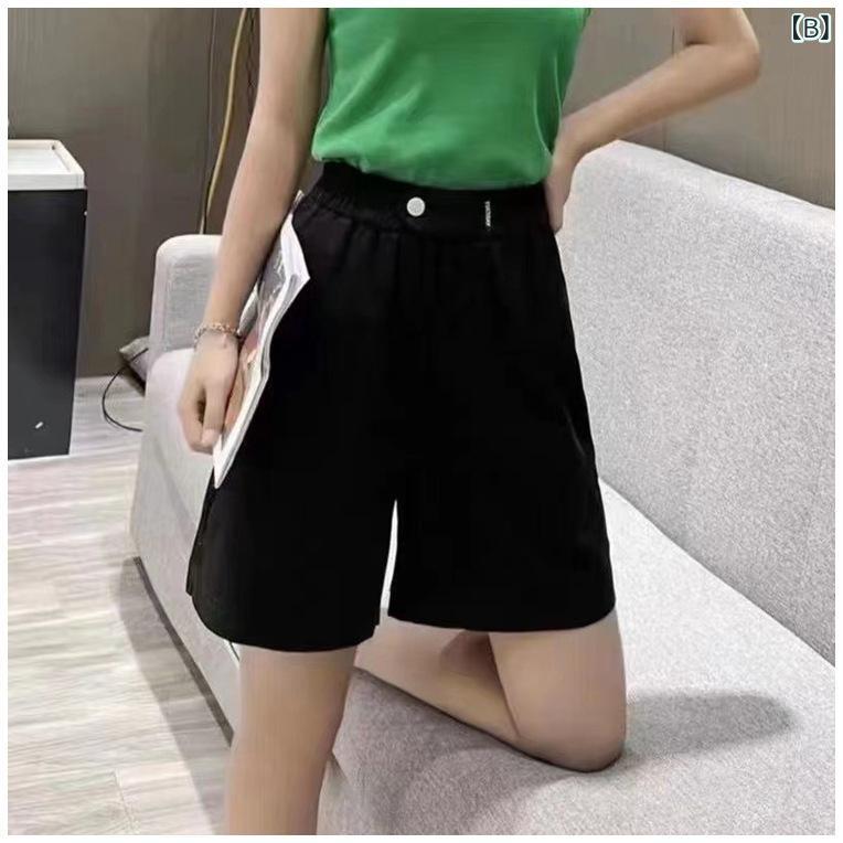 バランスケア　楽天市場店のレディース サロペット キレイめ カジュアル レディース サロペット キレイめ カジュアル 夏の 薄手 タイプの 弾力性の 斜 紋 綿の 五分丈の ズボンの ゆったりしている 大きいサイズ はの カジュアル a 字の 工 装の カジュアル ズボン｜アングル2