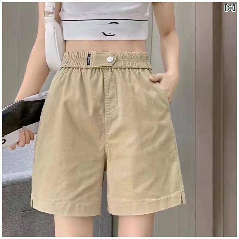 バランスケア　楽天市場店のレディース サロペット キレイめ カジュアル レディース サロペット キレイめ カジュアル 夏の 薄手 タイプの 弾力性の 斜 紋 綿の 五分丈の ズボンの ゆったりしている 大きいサイズ はの カジュアル a 字の 工 装の カジュアル ズボン｜アングル3