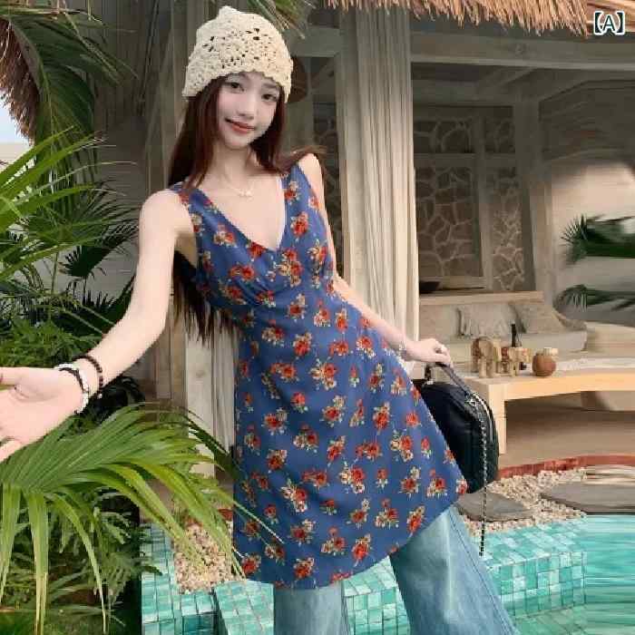 ワンピース 夏 ノースリーブ きれいめ ロング レディース リゾート 風の 花の スカートの v ネックの ..