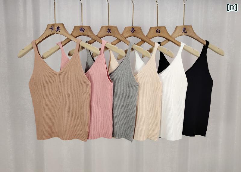 サマーニット ノースリーブ レディース トップス 夏用 Vネック ボトムス ニット ビューティー バック ..