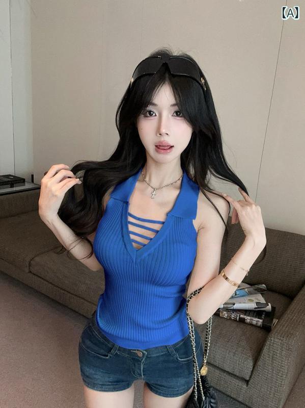 サマーニット ノースリーブ レディース トップス キャミソール レディース アウターウェア 2025夏 Pure..