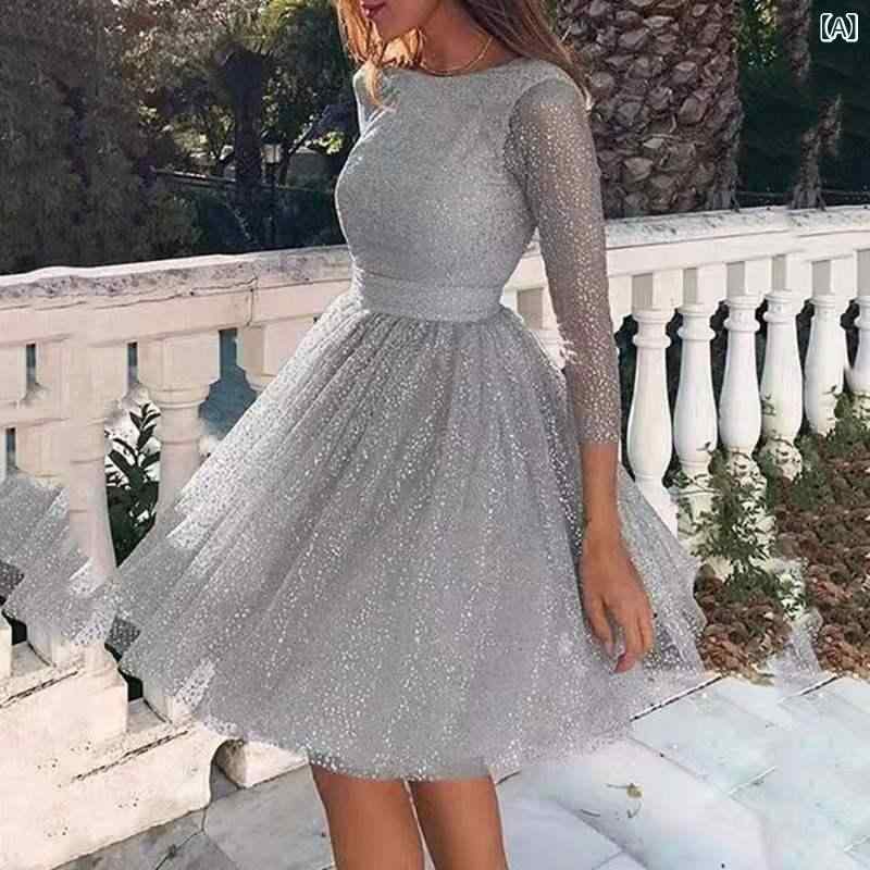 パーカーワンピース レディース 長袖 体型カバー ロング 無地 トレーナー 2025 女性 キラキラ 長袖 ワンピース高 腰 タキシード パーティー ドレス ファッション ワンピース 修身