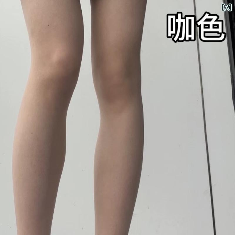 フェイクタイツ 発熱 静電気防止 ストッキング見えタイツ 黒の シルク ストッキング 女性用 春夏 薄型 滑りにくい 透け 感 パン スト ヌード 感 0 D ワン ライン クロッチ 対応