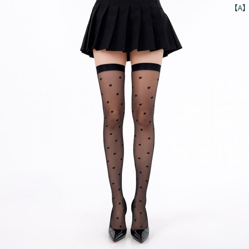 フェイクタイツ 発熱 静電気防止 ストッキング見えタイツ セクシー ストッキング 膝上 黒 ストッキング 水玉 セクシー テンプテーション ハーフ 薄型 赤 ストッキング ロング 太もも ソックス s 205