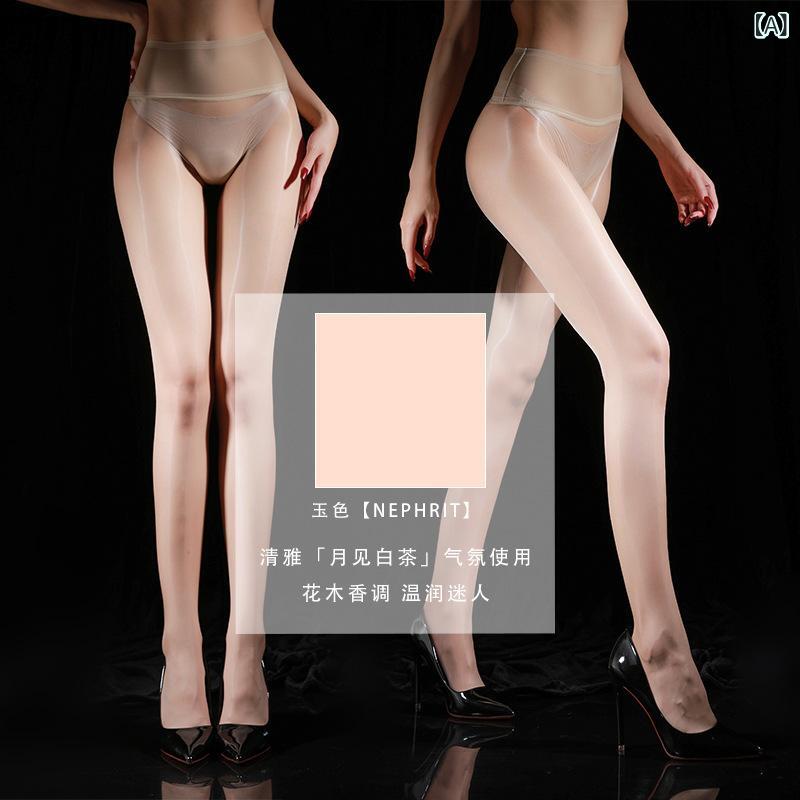 フェイクタイツ 発熱 静電気防止 ストッキング見えタイツ Kiss チェリー ゼリー シームレスストッキング フェミニン 640 針 オーロラ オイル 光沢 極 薄 オープン ストッキング
