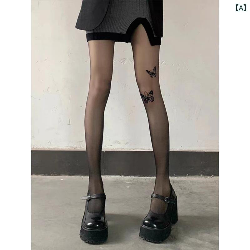 フェイクタイツ 発熱 静電気防止 ストッキング見えタイツ 2024年の 黒色の ストッキングは で 子供の 春秋 タイプの 底の 靴下の 蝶の 糸の ズボンの 靴下を 防ぎたいです。