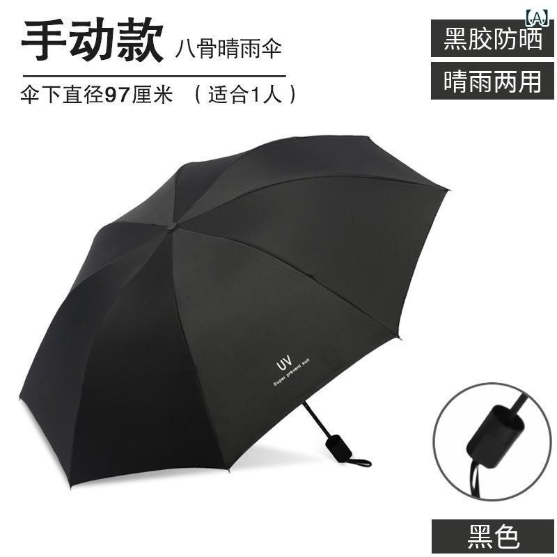 折りたたみ傘 UVカット 黒ビニール 晴雨兼用 8本骨 コンパクト 軽量 丈夫 撥水加工 日よけ 通勤用 普段使い アウトドア
