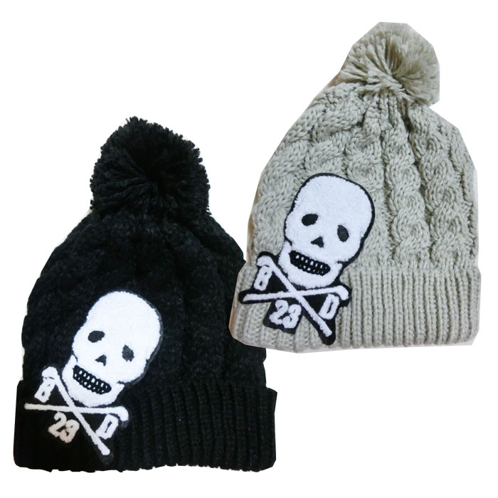 真冬　スカルニットボンボン帽子キャップ【数量限定】【ゴルフ】大きいサイズ/帽子/キャップ/CAP/GOLF