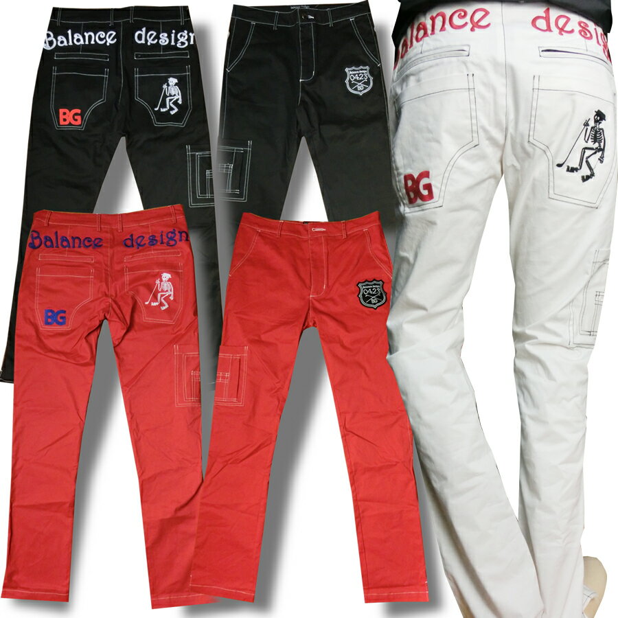 春新作w30〜w44/クラブスカルパンツ/ワッペン/sukaru パンツ/伸びる素材【夏新作】...